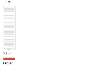 Grzejnik łazienkowy 600 x 1785 mm chrom 503 W BARI BC630 Sanotechnik rysunek