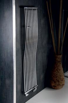 Grzejnik łazienkowy 400 x 1700 mm stalowy chrom 425 W ONDA 1801-05 Sapho wizualizacja