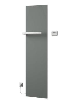 Grzejnik elektryczny z termostatem 456 x 1765 mm srebrny metalik 600 W ELION IR502 Sapho