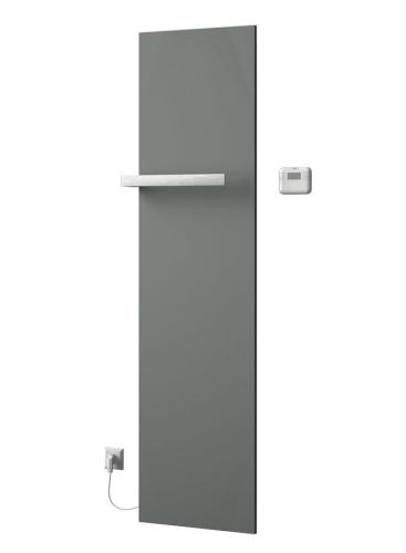Grzejnik elektryczny z termostatem 456 x 1765 mm srebrny metalik 600 W ELION IR502 Sapho