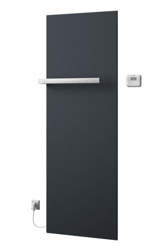 Grzejnik elektryczny z termostatem 606 x 1765 mm antracyt metalik 900 W ELION IR510 Sapho