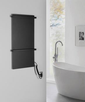 Łazienkowa suszarka elektryczna 400 x 800 mm antracyt 120 W ELIMIS EB430 Sapho wizualizacja