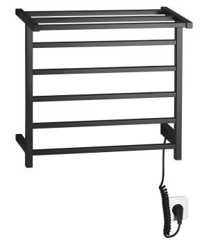 Łazienkowa suszarka elektryczna 500 x 470 mm czarny mat 60 W ELZOR EB510 Sapho