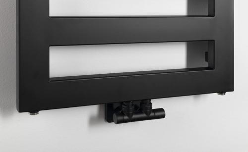 Grzejnik łazienkowy 500 x 1465 mm czarny mat 644 W BLOCK IR185 Sapho podłaczenie