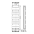 Grzejnik łazienkowy 600 x 1510 mm antracyt 810 W BONDI DC445T Aqualine rysunek