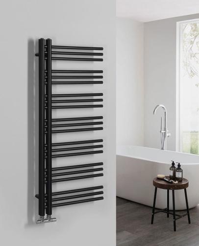 Grzejnik łazienkowy 500 x 1200 mm czarny mat 492 W DORLION 1130-21 Sapho wizualizacja