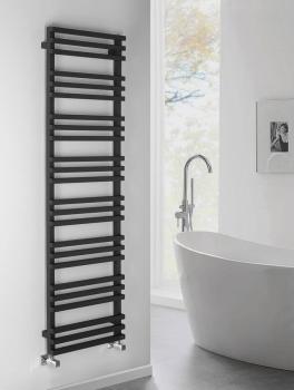 Grzejnik łazienkowy 500 x 1647 mm czarny mat 666 W FANTINA IR515 Sapho wizualizacja