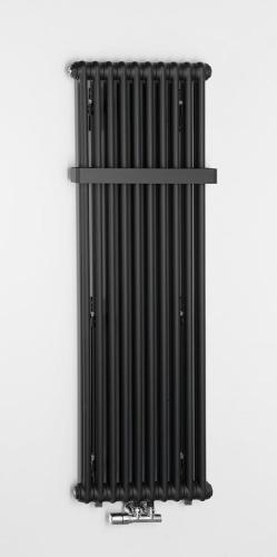 Grzejnik łazienkowy 490 x 1500 mm czarny mat 1071 W FEDE IR193 Sapho wizualizacja