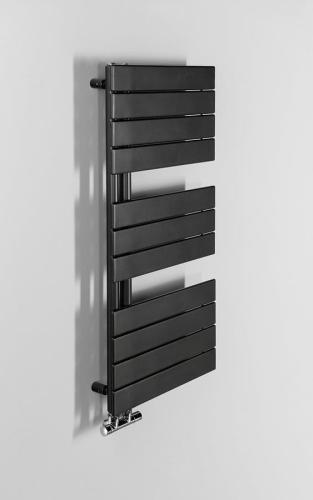 Grzejnik łazienkowy 450 x 934 mm antracyt 381 W MILI DC605T Aqualine z boku
