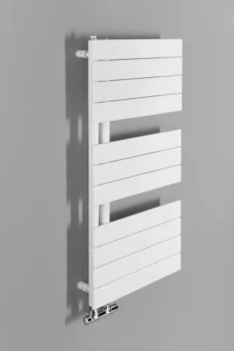 Grzejnik łazienkowy 450 x 934 mm biały 381 W MILI DC600T Aqualine  z boku