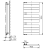 Grzejnik łazienkowy 450 x 934 mm biały 381 W MILI DC600T Aqualine  rysunek