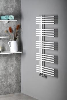 Grzejnik łazienkowy 600 x 1122 mm biały 485 W NYMPHA 1805-16 Sapho wizualizacja