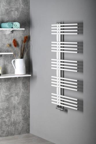 Grzejnik łazienkowy 600 x 1122 mm biały 485 W NYMPHA 1805-16 Sapho wizualizacja