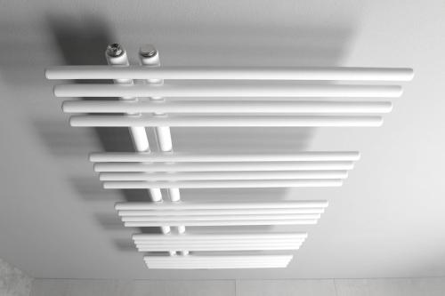 Grzejnik łazienkowy 600 x 1122 mm biały 485 W NYMPHA 1805-16 Sapho od góry