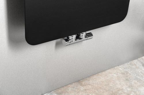 Grzejnik łazienkowy 370 x 1590 mm czarny mat 550 W TABELLA MI1539 Sapho podłączenie