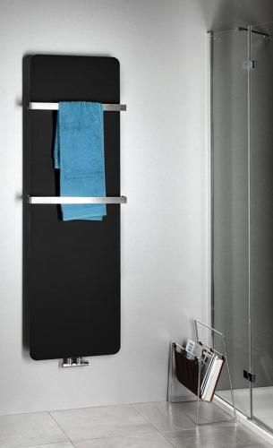 Grzejnik łazienkowy 490 x 1590 mm czarny mat 734 W TABELLA MI1547 Sapho wizualizacja