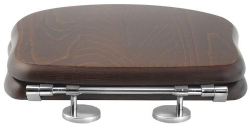 Deska WC orzech zawiasy chrom RETRO 109040 Kerasan zawiasy