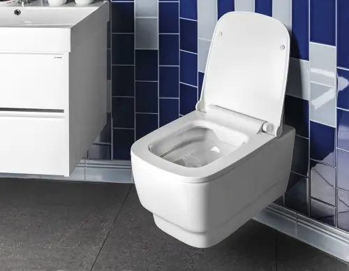 Deska WC wolnoopadająca, biała, zawiasy chrom BELLO 100727 Sapho wizualizacja