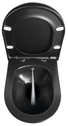 Miska WC podwieszana z funkcją bidetu czarny mat RIMLESS 35,5 x 53 cm AWA 100312-110 Sapho z góry