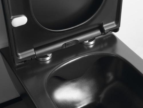 Miska WC podwieszana czarny mat RIMLESS 35,5 x 53 cm AWA 100314-110 Sapho otwarta