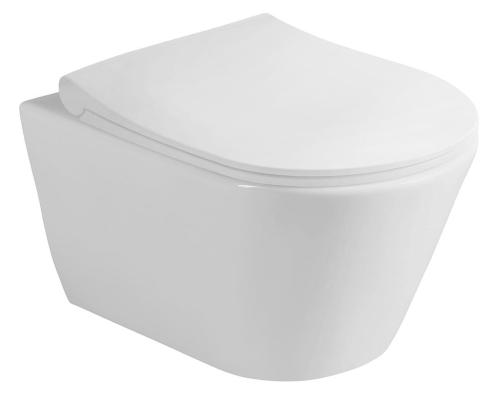 Miska WC podwieszana z funkcją bidetu biały RIMLESS 35,5 x 53 cm AVVA 100312 Sapho z deską