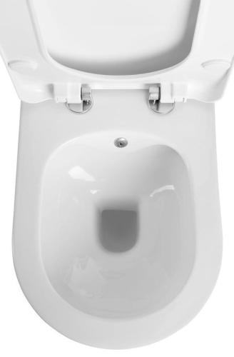 Miska WC podwieszana z funkcją bidetu biały RIMLESS 35,5 x 53 cm AVVA 100312 Sapho z góry