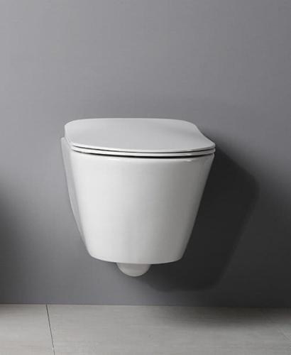 Miska WC podwieszana biały RIMLESS 35,5 x 53 cm AVVA 100314 Sapho wizualizacja