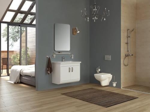 Miska WC podwieszana biały 35,5 x 51 cm BENE BN320 Creavit aranżacja