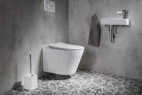 Miska WC podwieszana biały RIMLESS 36 x 53 cm PACO PZ1012WR Sapho wizualizacja