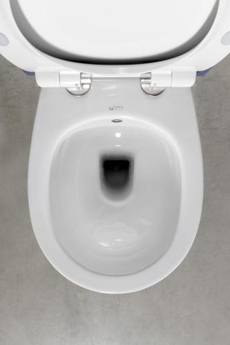 Miska WC podwieszana z funkcją bidetu biały RIMLESS 36 x 51 cm SENTIMENTI 10ARS1010 Isvea z góry