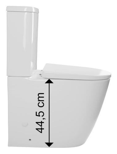 Kompakt WC KOMBI odpływ uniwersalny Rimless TURKU PC104WR Sapho wymiar