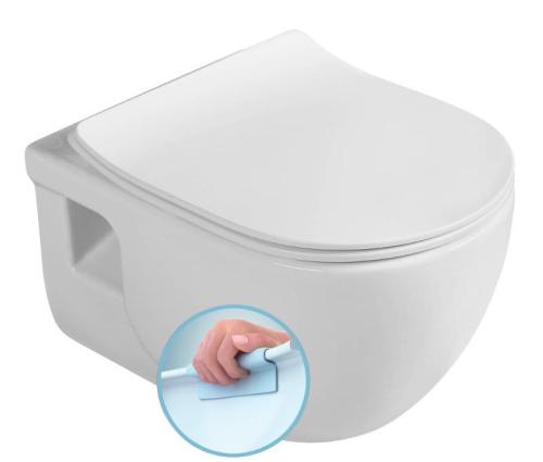 Miska WC podwieszana biały RIMLESS 36,5 x 53 cm BRILLA 100614 Sapho