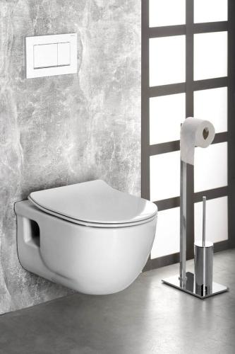 Miska WC podwieszana biały RIMLESS 36,5 x 53 cm BRILLA 100614 Sapho wizualizacja