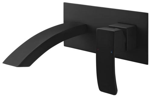 Bateria umywalkowa podtynkowa czarny mat GINKO 1101-07B Sapho bokiem