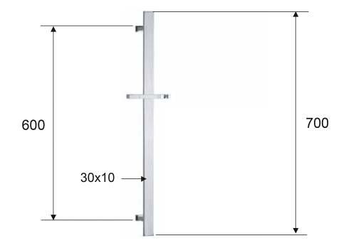 Drążek prysznicowy 60 cm czarny mat SC415 Sapho rysunek