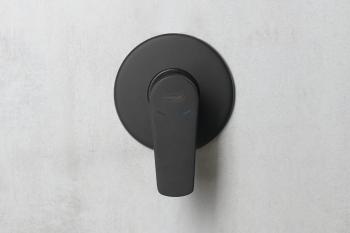 Bateria prysznicowa podtynkowa czarny mat LOTTA LT741B Aqualine z przodu