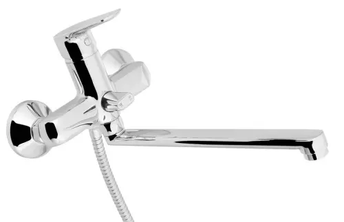 Bateria umywalkowa/wannowa ścienna chrom połysk LOTTA LT640 Aqualine  z bliska