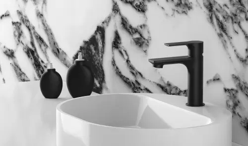 Bateria umywalkowa stojąca czarny mat PAX XA02/15 Sapho wizualizacja