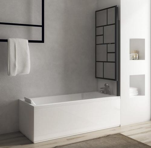 Parawan nawannowy podnoszony pneumatycznie czarny mat 800 mm PARANA 30346B Polysan  złożony