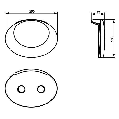 Zagłówek do wanny czarny UFO 250081 Polysan rysunek
