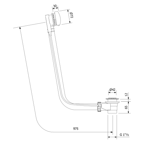 Syfon automatyczny do wanny 975 mm korek 42 mm brąz 86367 Polysan