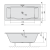 Wanna akrylowa prostokątna 180x80 cm KVADRA SLIM 17611S Polysan rysunek