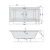 Wanna akrylowa prostokątna 200x90 cm MARLENE SLIM 78731S Polysan rysunek