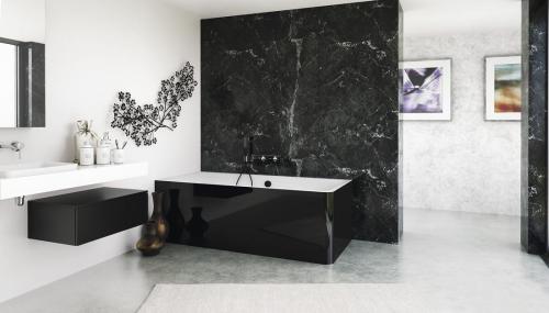 Wanna wolnostojąca 165x75 cm przyścienna MARLENE CURVE L MONOLITH 72403MCLB Polysan aranżacja