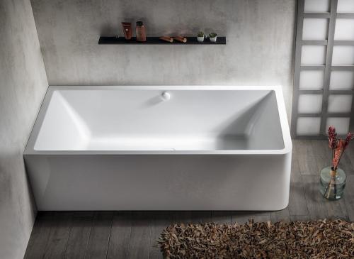 Wanna wolnostojąca 185x85 cm przyścienna biały MARLENE CURVE L MONOLITH 71607MCL Polysan wizualizacja