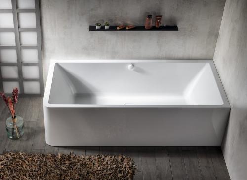Wanna wolnostojąca 185x85 cm przyścienna biały MARLENE CURVE R MONOLITH 71607MCR Polysan aranżacja