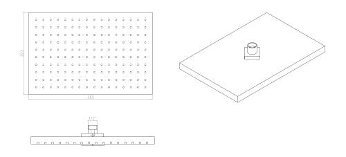Deszczownia prostokąt 30x20 cm S128 Sapho rysunek
