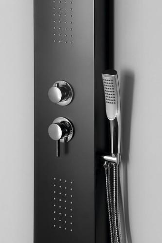 Panel prysznicowy z baterią czarny mat JACOB WN683 Sapho na ścianie
