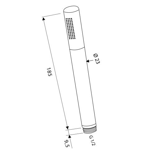 Rączka prysznicowa 1-funkcyjna złoty DO217 Sapho rysunek