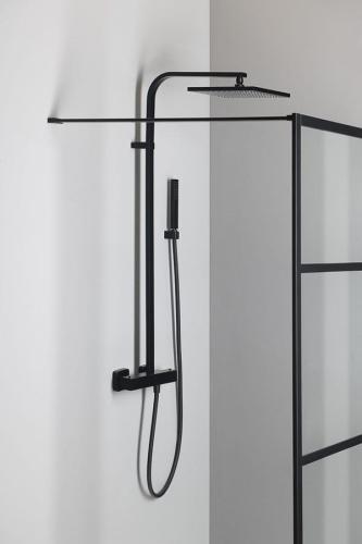 Zestaw prysznicowy z baterią termostatyczną czarny mat DIMY DM322BL Sapho aranżacja